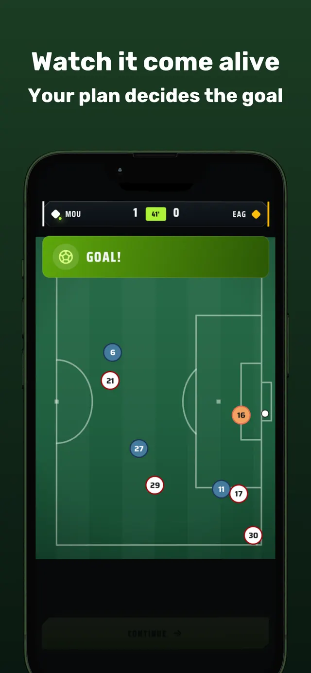 Watch the move come alive on the pitch, your plan decides whether it’s a goal.